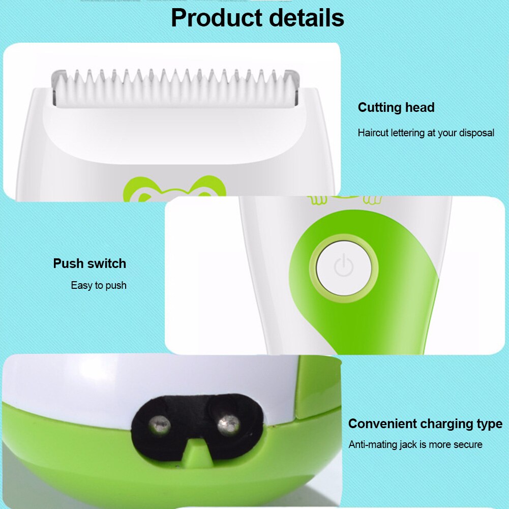 Bebê elétrico máquina de cortar cabelo conjunto usb recarregável sem fio aparador de cabelo para crianças crianças cuidados com o cabelo diário dropshipping