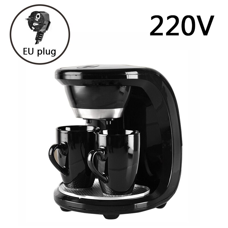 DMWD 2 Cups American Coffee Machine Household Drip Coffee Maker Automatic Espresso Coffee Machine Tea Brewer Filter brew EU US: 220V