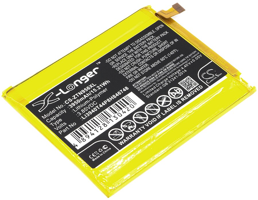 Cs 3950-  / 15.21wh -akku für zte blade max 3, z986u li3940 t 44 p 8 h 846748