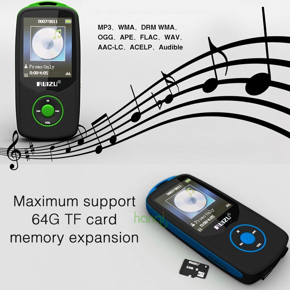 Originele RUIZU X06 4 GB Bluetooth Sport MP3 Speler 1.8 Inch Scherm Lossless Recorder Muziekspeler Ondersteuning FM e-book