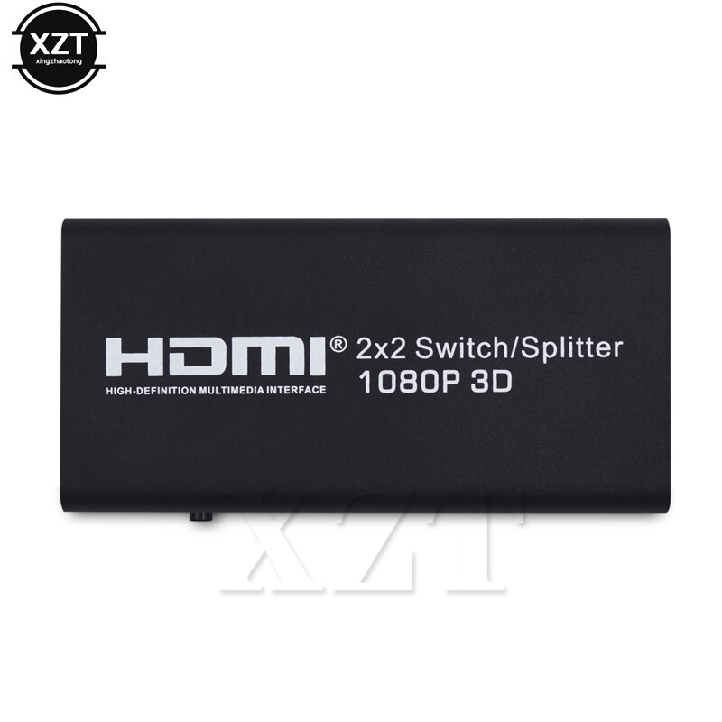 1PCS 2X2 Switch Splitter HDMI V1.4 Support Full HD 1080P 3D 2 10M input Distance 2 Output HDMI Switcher Converter Universal