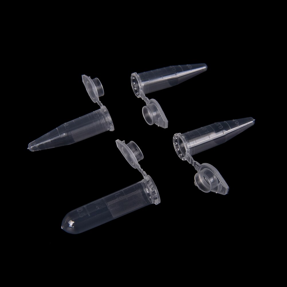 100 PCS 1.5ml Lab Clear Test Tube Centrifuge Vial Snap Cap Micro Plastic Container for Laboratory Sample Specimen Lab Supplies