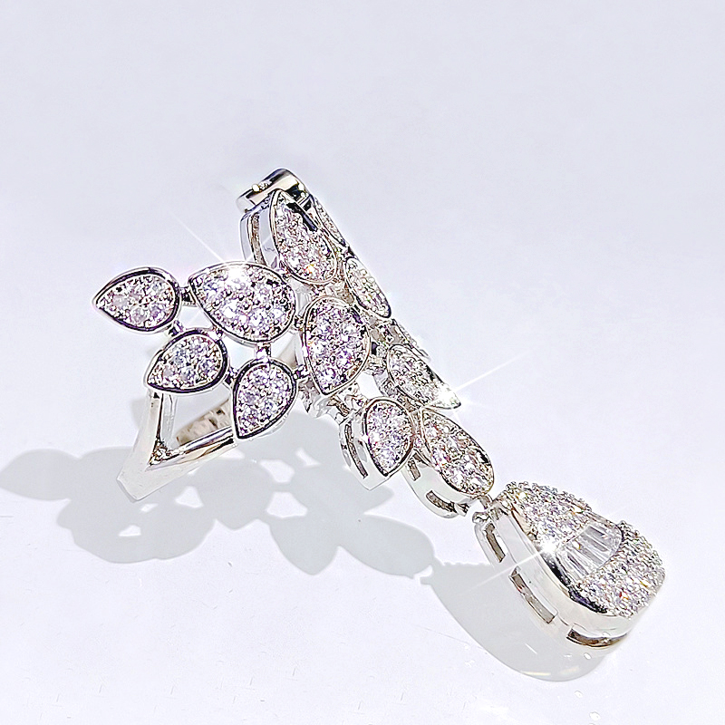 Beste Neueste Schmuck setzt Silber Farbe Hochzeit Wasser Tropfen Jewelrys Ohrringe Anhänger Halsketten Freies: Ring