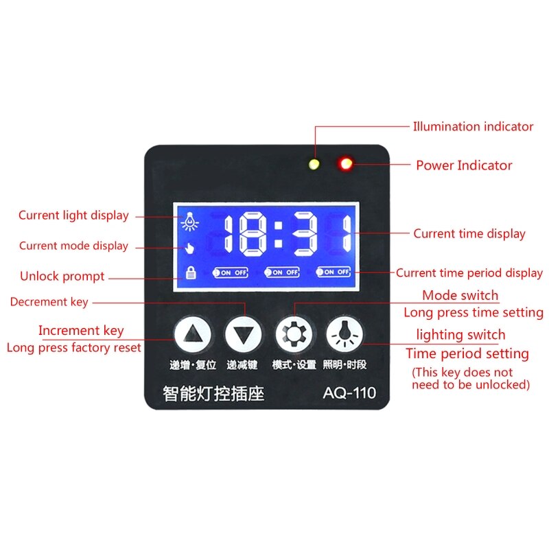 Aquarium Smart Timer Switch Socket Light Controller Lamp Dimmer Modulator Fish Tank Device