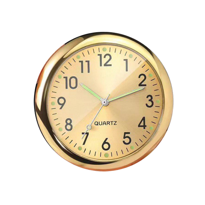 Automobil Uhr Armaturenbrett Auto Uhr Innen Dekor Tragbare Mini Uhr Dekoration Leuchtende Analog Uhr Ornamente Für Autos: Gold
