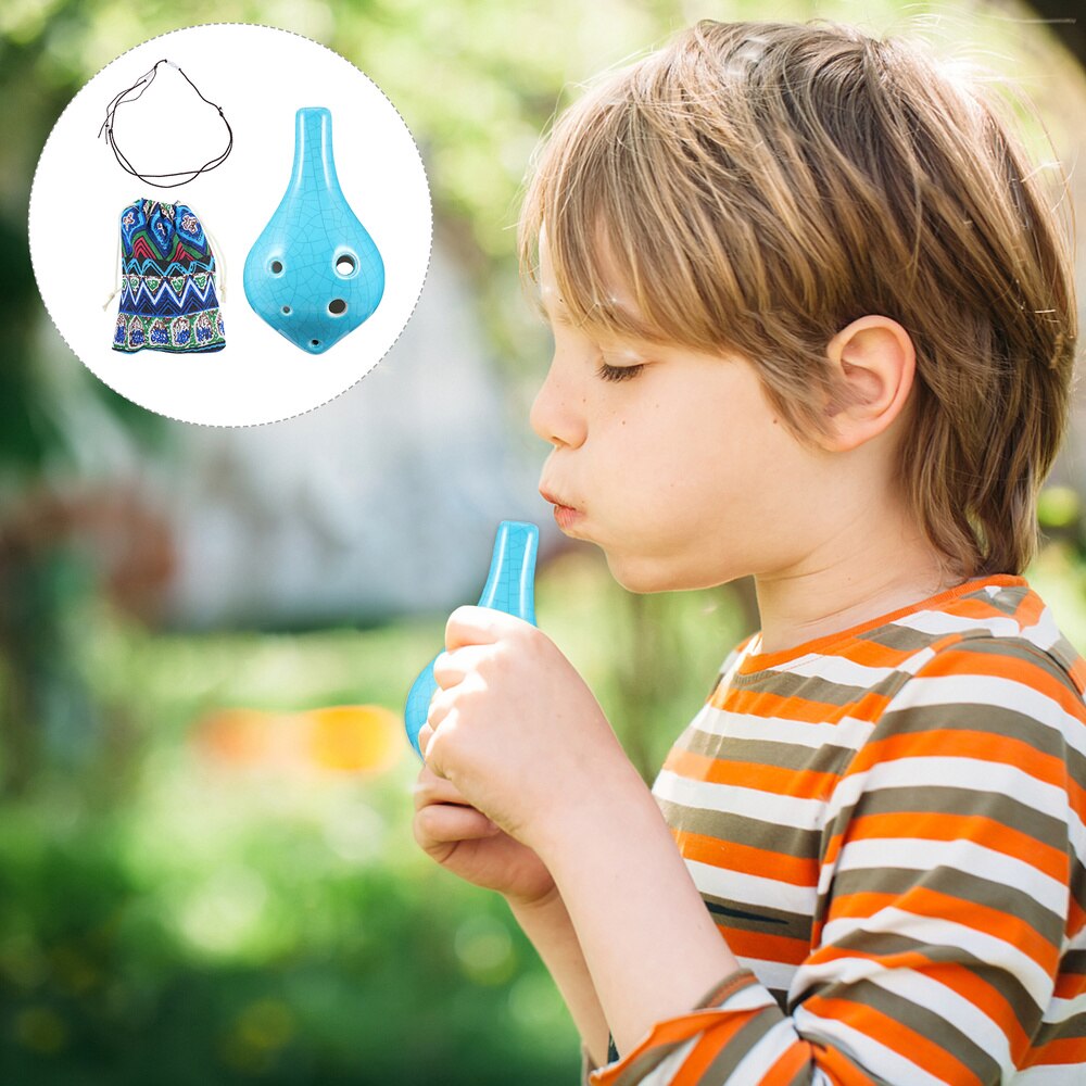 1 Set 6 Hole Ocarina Dolomiet Ocarina Alto Ocarina Instrument: Blue11.3X6.5X4.7CM