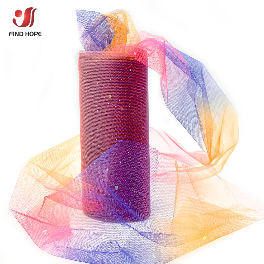 6in larghezza rotolo arcobaleno luccichio Tulle tessuto fai da te morbida rete regalo artigianale gonna tutù casa abito da sposa palcoscenico Bambola abbigliamento arredamento: bianca