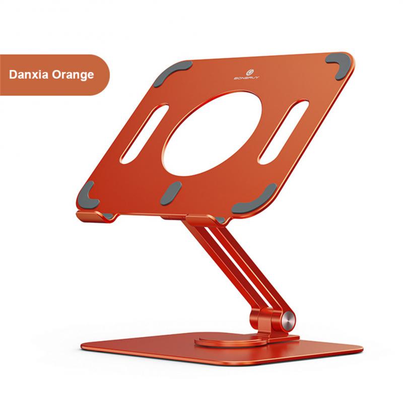 360 ° rotatable portable adjustable aluminum alloy tablet stand desktop metal telescopic stable base holder for iphone ipad: Orange