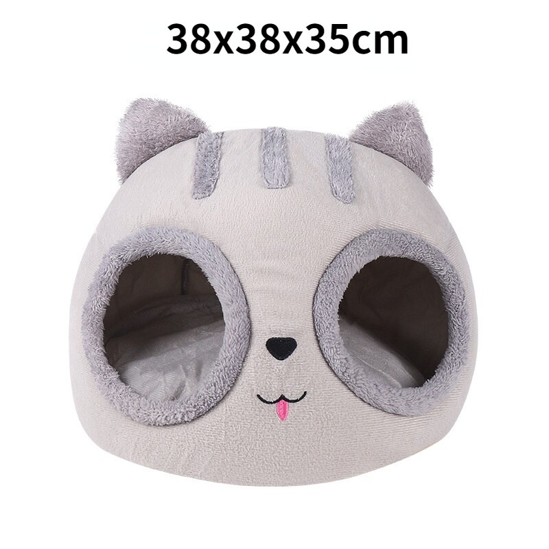 Cama cómoda para mascotas, cesta con alfombrilla pequeña para dormir profundamente en invierno, productos para casa de gatos, tienda de campaña para mascotas, cueva acogedora, camas para gatos para interiores, 2022: A-38x38x35cm