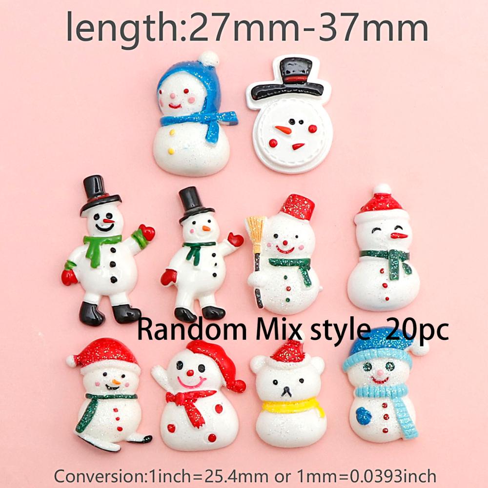 Christmas Snowman Santa Claus Resin Decoration Craft Flatback Cabochon Embellishments For Scrapbooking Diy Accessories: 6