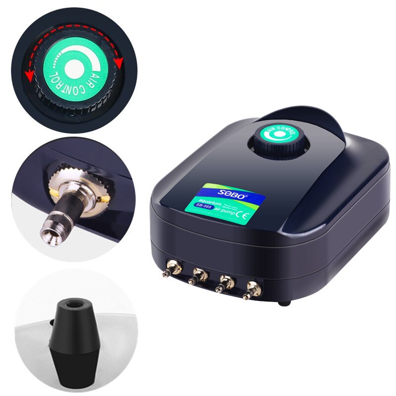 Powerful Silent Aquarium Mini Air Compressor Fish Tank Air Pump Adjustable Aquarium Oxygen Pump Aerator Air Bubble Maker Pump