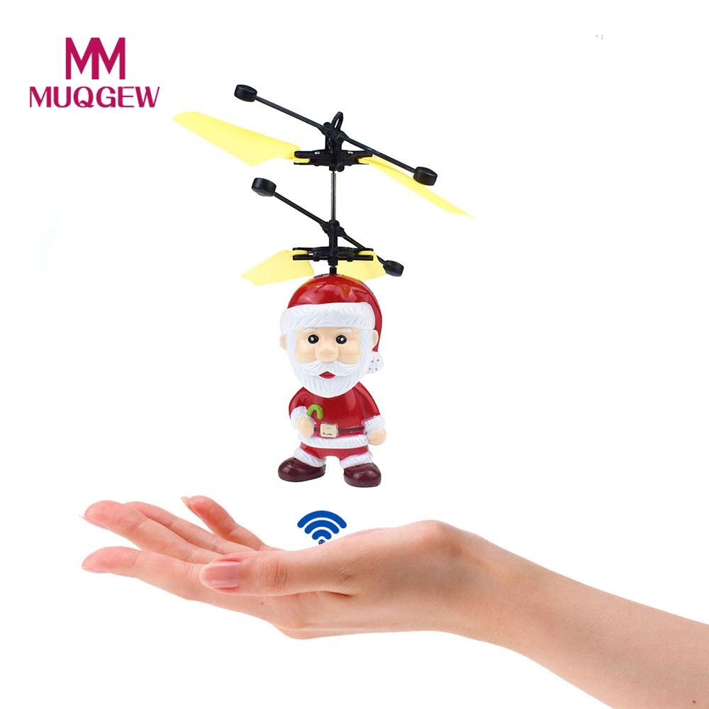 Elektrische Infrarood Sensor Vliegende Bal Kerstman LED Knipperlicht Speelgoed Kerstman Helikopter Licht Speelgoed Voor Kid # WS