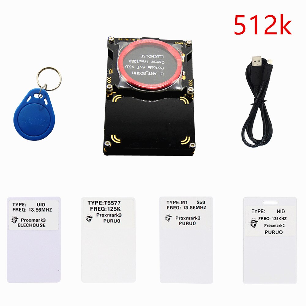 Proxmark 3 v3.0 rfid-kopieringsmaskin 125 khz / 134.2 khz / 13.56 mhz id / ic kort støttes: 512k