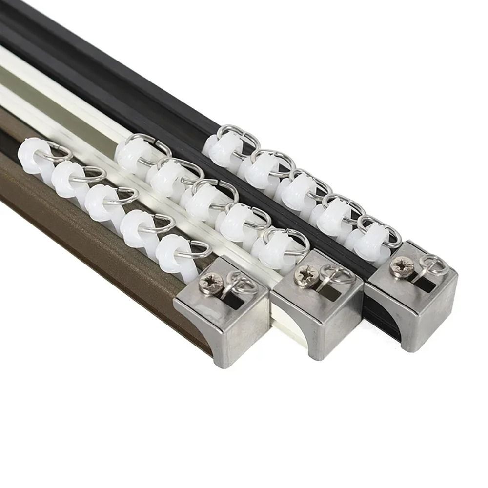 10Pcs Curtain Wheels Rail Straight Curved Track Rollers Curtain Rod Pulley Curtain Track Accessories Furniture Hardware