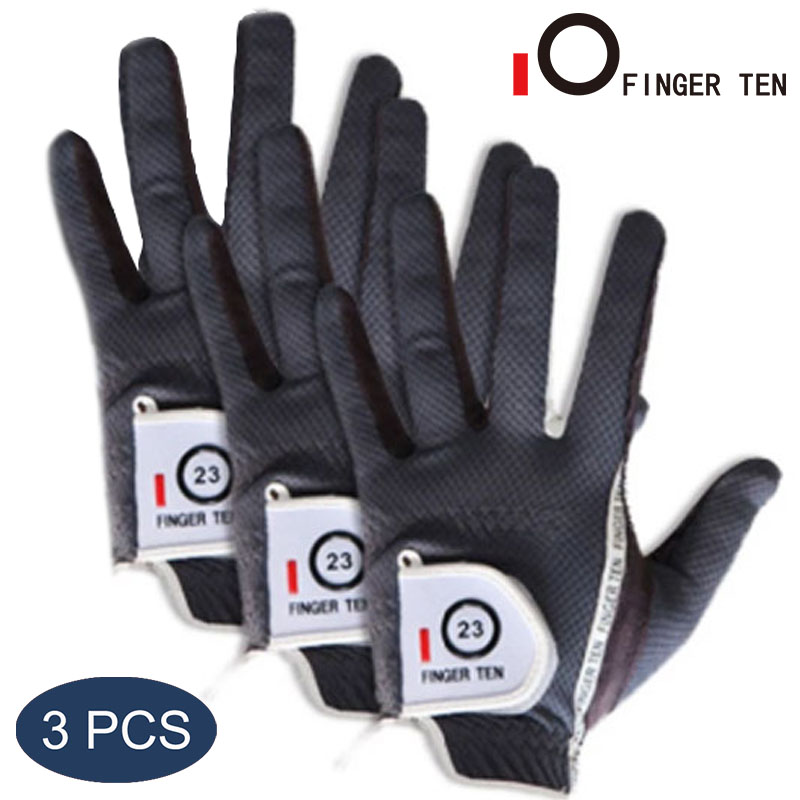 Linkerhand Rechterhand Golf Handschoenen Mannen 3 Stuks Prestaties Mesh Antislip Zachte Micro Ademend Zwart Grijs Groen Handschoen: Paars / XL