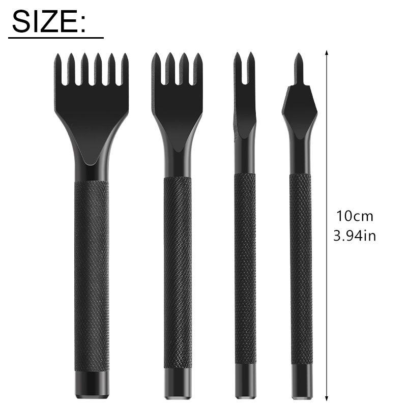 Fenrry 1Pcs Leather Hole Punches 3/4/5/6mm Stitching Punch Tool 1/2/4/6 Prong Spacing Puncher Leather Craft Tools for Belt Punch