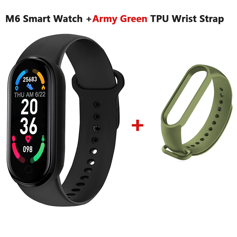 M6 Smart Horloge Armband Mannen Vrouwen Waterdichte Sport Smartwatch Fitness Tracker Hartslagmeter Voor Xiaomi Apple Android: J