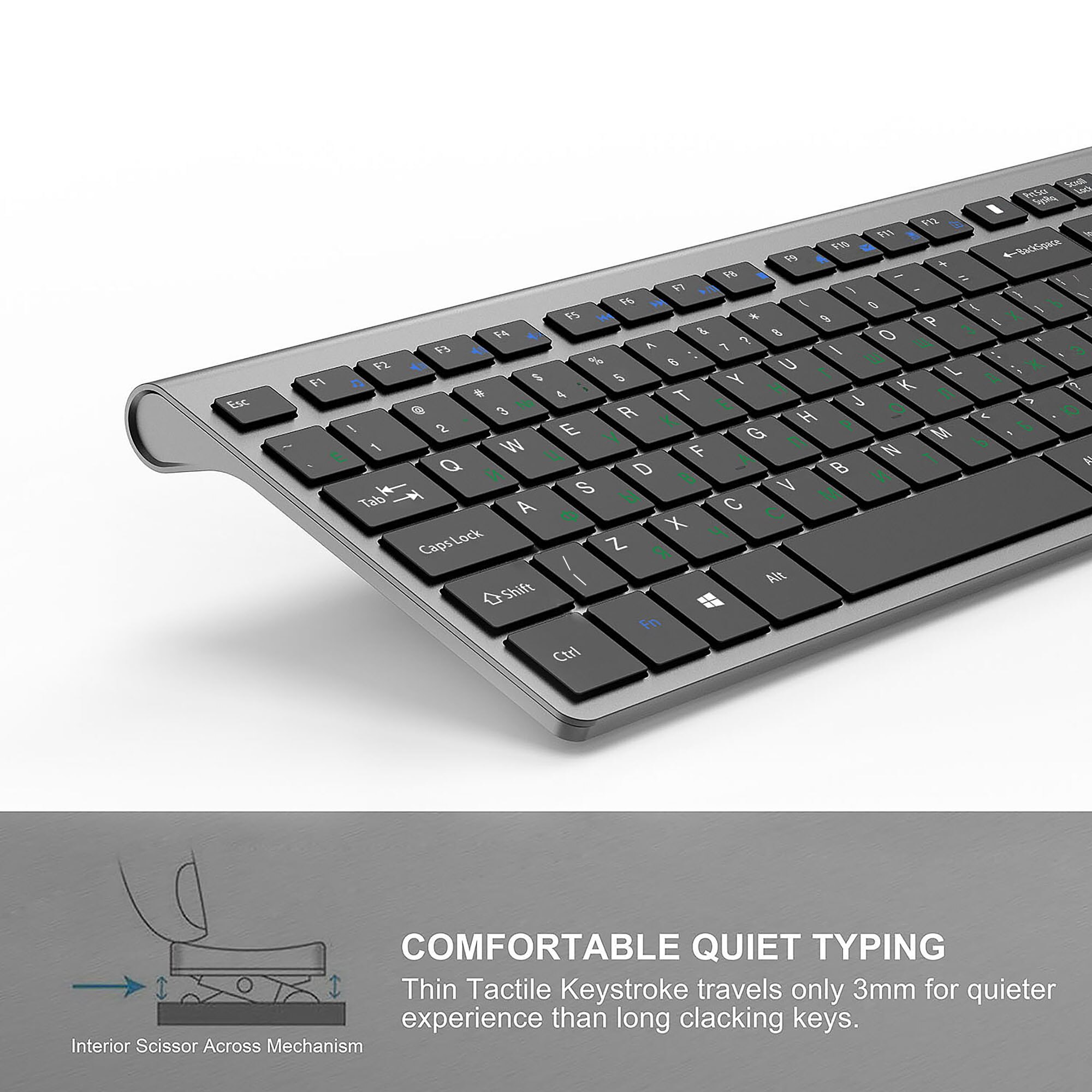 Wireless Keyboard and Mouse Set Russian layout USB Interface 2.4G Full Size Keyboard 108 Keys Mute Mouse For Apple Mini Windows