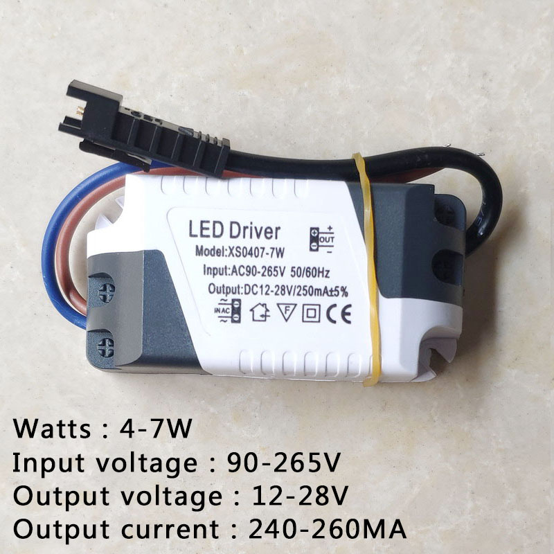LED Driver 300mA 280mA 3W 5W 12W 15W 18W 24W 30W 36W 50W LED Power Supply Unit AC85-265V Lighting Transformers For LED Lights: 4-7W