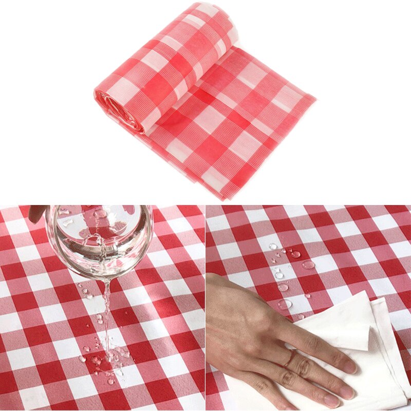 ! Weddings Home Decoration Outdoor Picnic BBQ Decoration Disposable Thickening Red Checkered Tablecloth Party