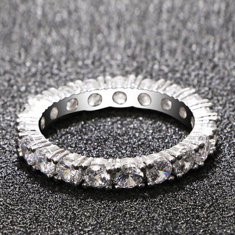 Neue Schmuck Weiß Farbe Inlay Zirkonia Einzigartige Förmigen Ring Für Frauen Hochzeit Engagement Größe