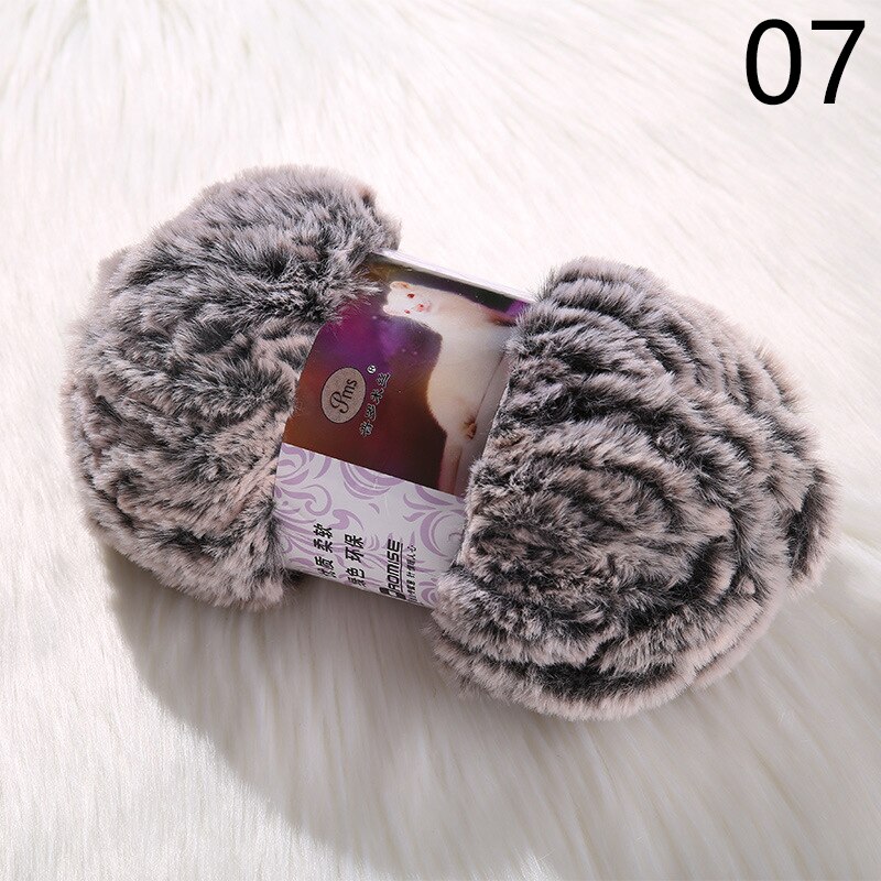Fil de fausse fourrure en laine de cachemire, 50 g/rouleau, pour tricot à la main, Crochet, pull, fil pour vêtements de bébé, écharpe, fil de vison pelucheux: 7