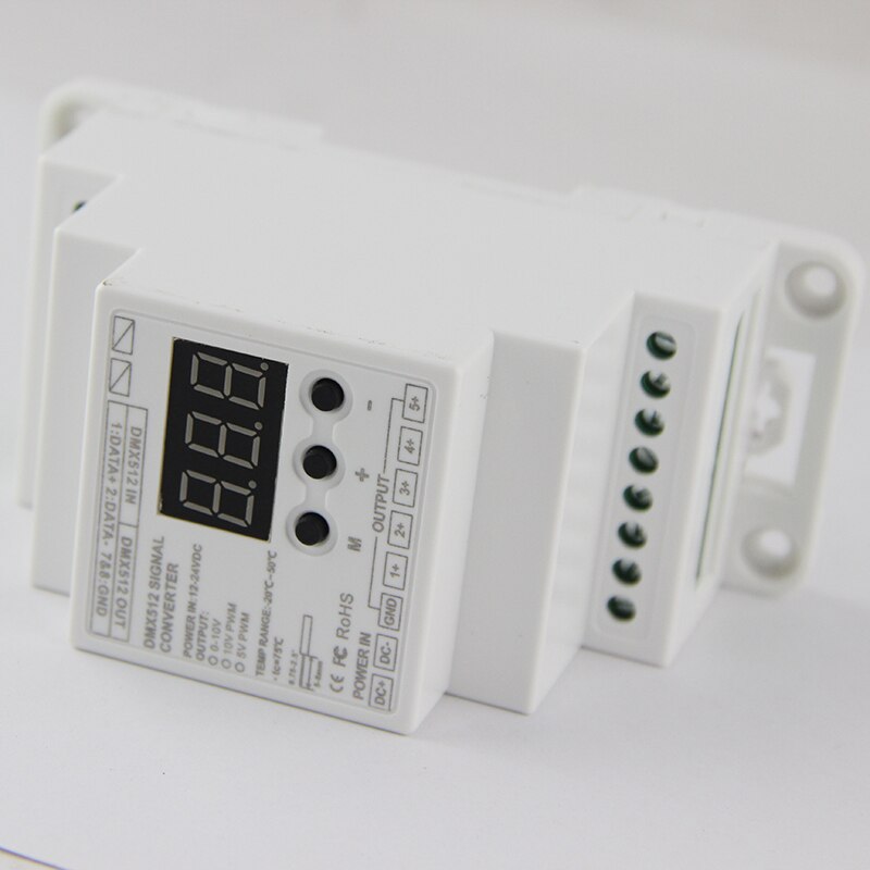 BC-835-010V-DIN DC12V 24V 5CH Led Din Rail DMX512/1990 Signaal Naar 0-10V Of Pwm DMX512 controller 10V 5V Signaal Converter DMX512