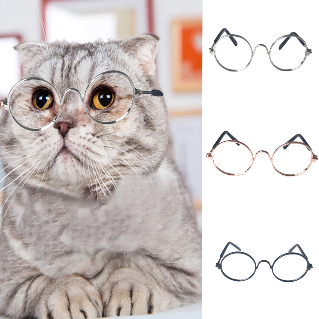 Nuovo 1PC Multicolor Fashion Pet occhiali da sole Cat Eye-wear Protection Little Dog Cat foto puntelli simpatici occhiali fantastici foto puntelli