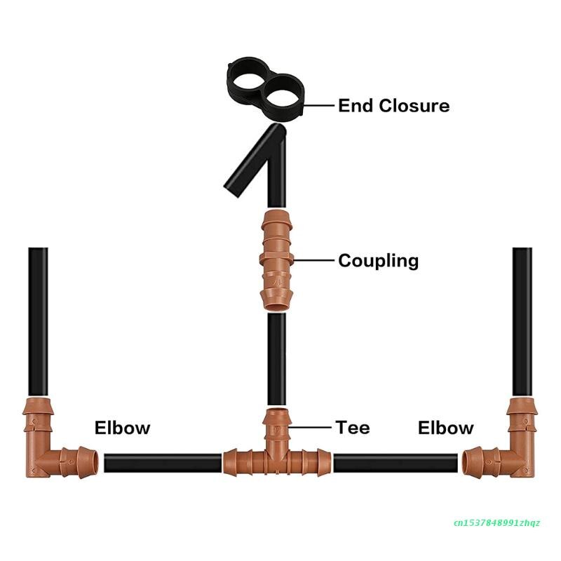 Drip Irrigation Fittings Kit 24 Pcs for Compatible Drip for Sprinkler Systems