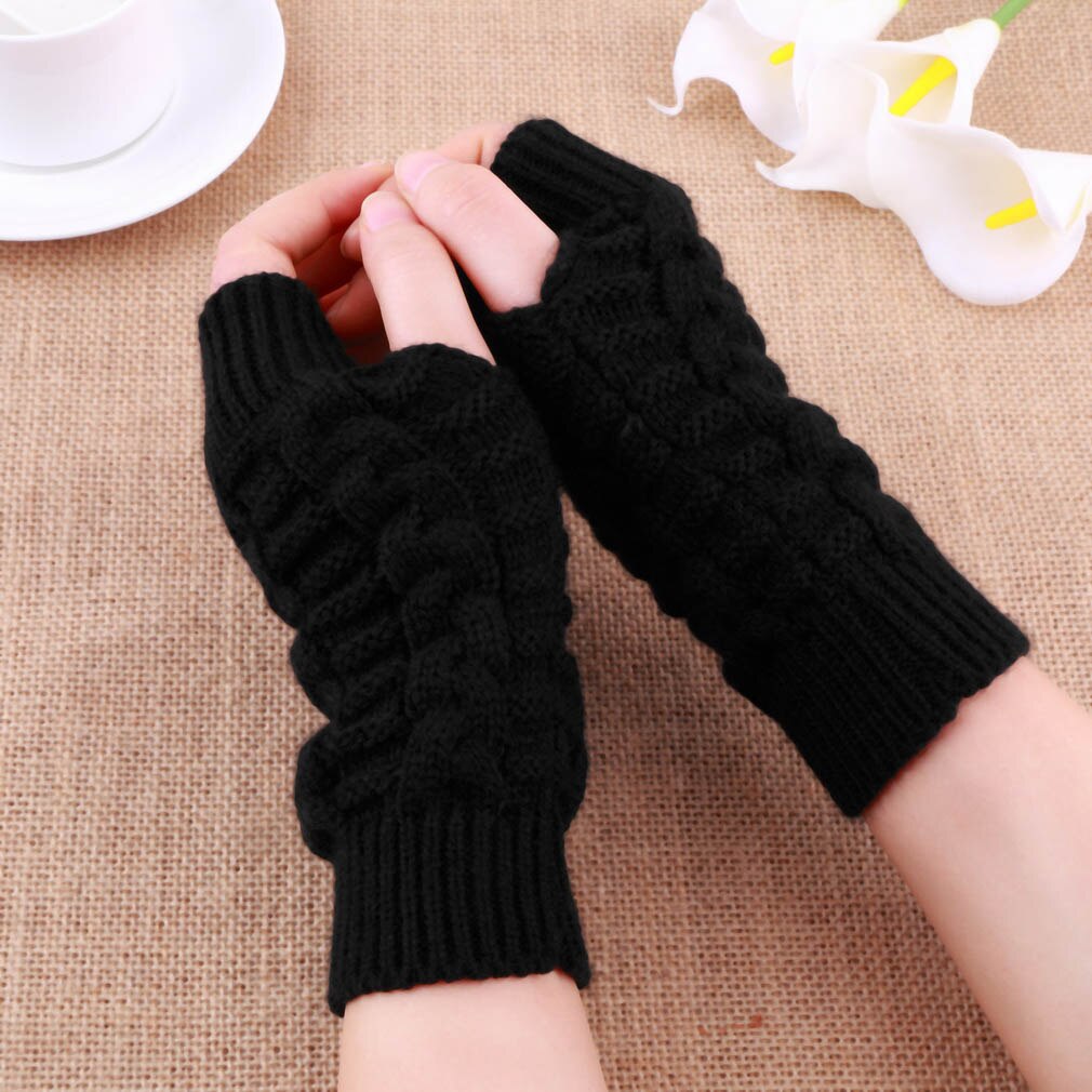 Herfst Winter Meisjes Warmte Gebreide Arm Vingerloze Handschoenen Lange Stretchy Wanten Mannen Vrouwen Winter Hand Arm Warme Vrouwelijke Handschoenen