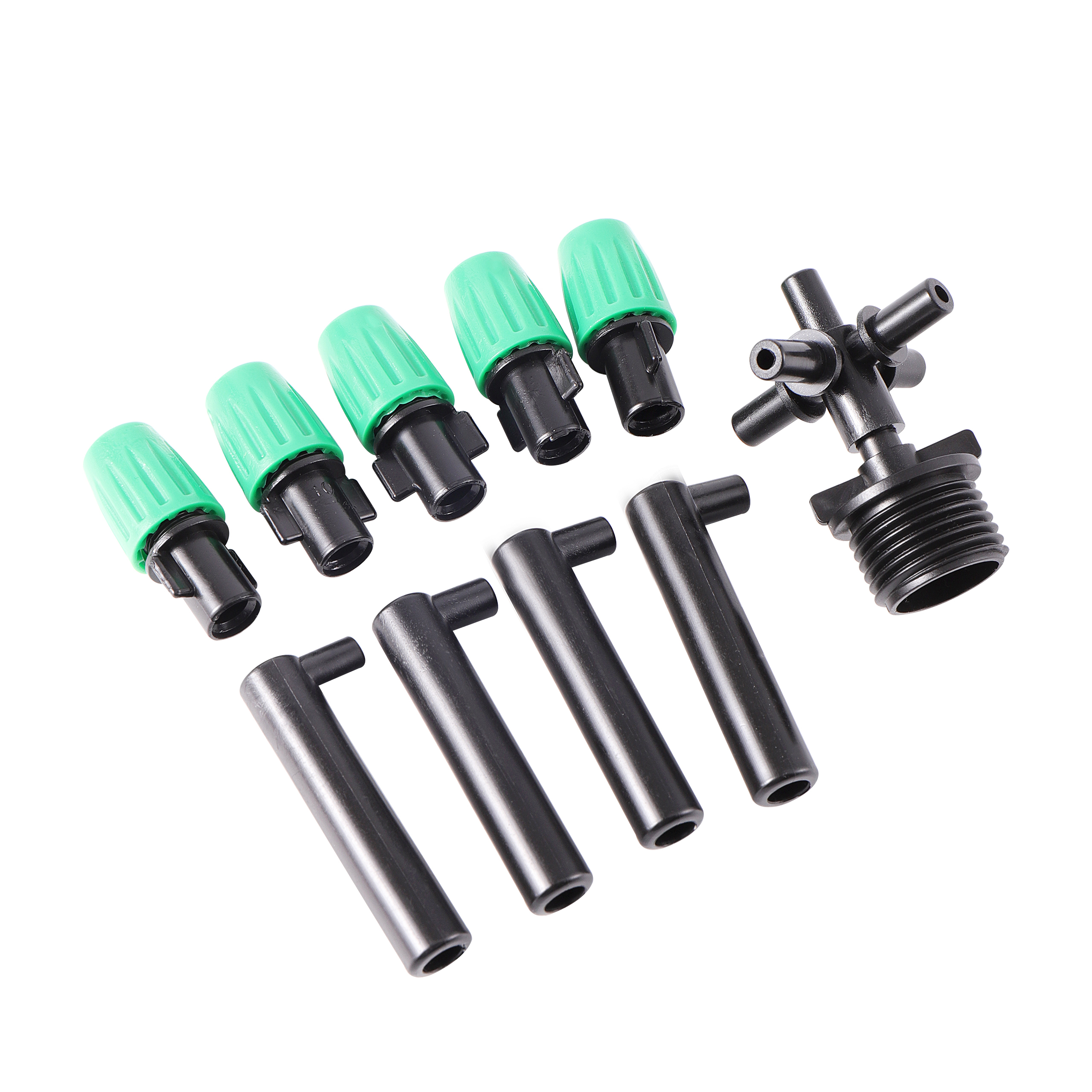 Tuin Irrigatie Vernevelaars Drenken Verneveling Sproeier Met Water Fittings 5-Manier Fogger Nozzles Koeling Bevochtigen Levert