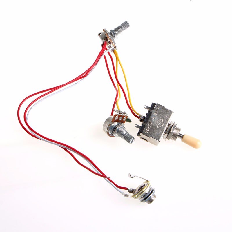 Arnés de cableado de guitarra, interruptor de palanca de 3 vías 1V1T 500k, Conector de tono de volumen para LP,