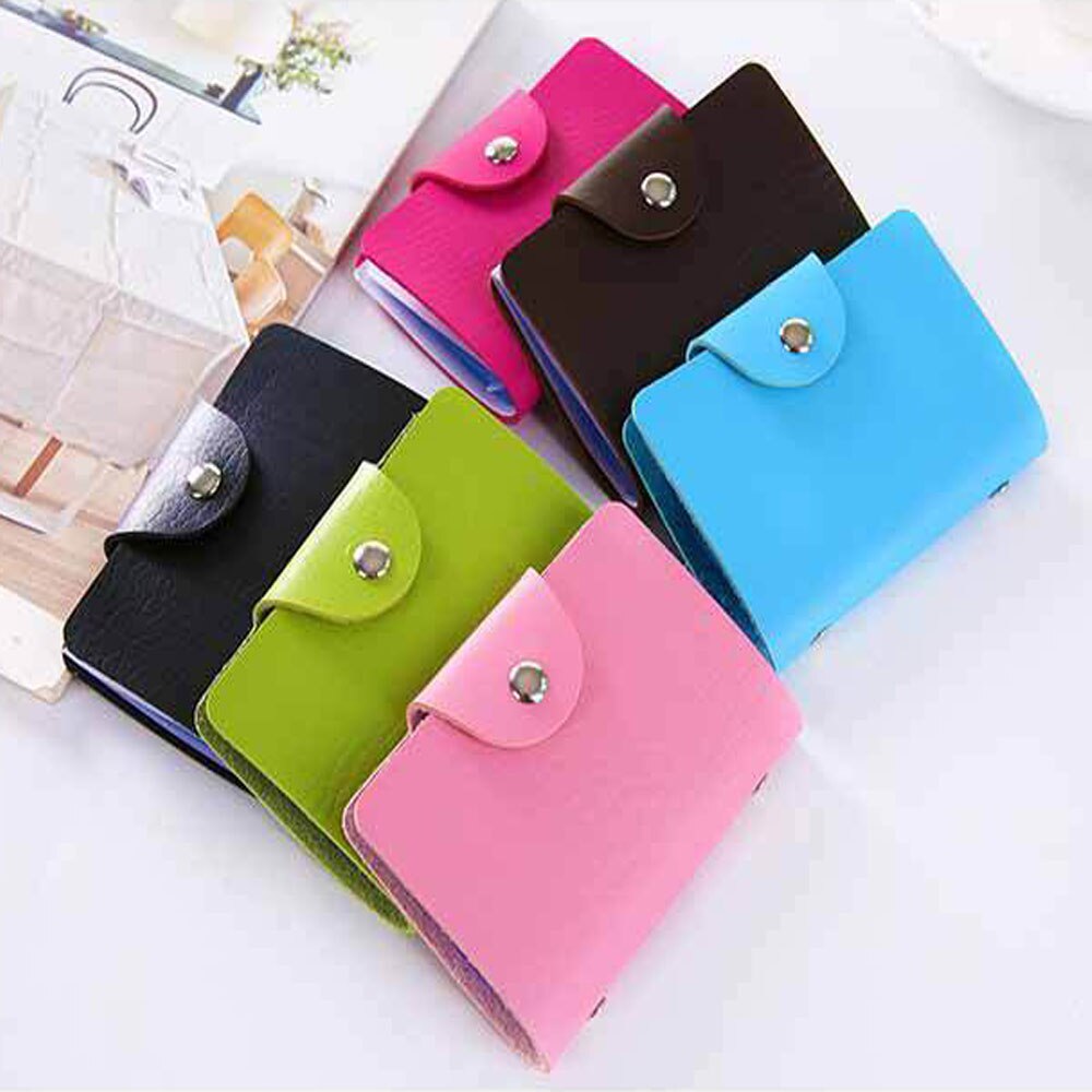 Pu Leer Functie 24 Bits Card Case Visitekaarthouder Mannen Vrouwen Credit Paspoort Card Bag Id Passport Card portemonnee