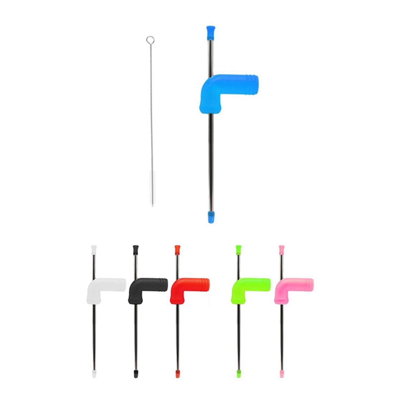 Beer Snorkel Double-Layer Beer Snorkel Bar Tools Straight Straw Style Beer Dispenser with Cleaning Brush