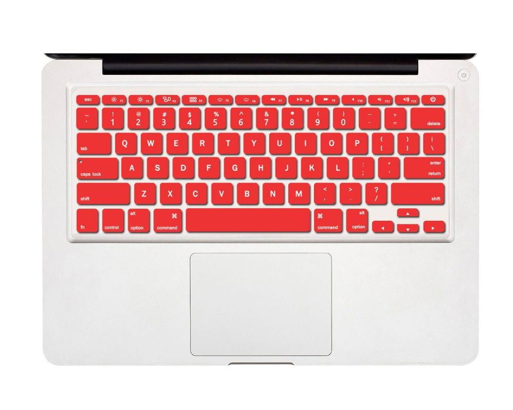 English (US) Keyboard Cover Silicone Protector Compatible for MacBook Air 11 inch model A1370 A1465, Gradient Color: Red