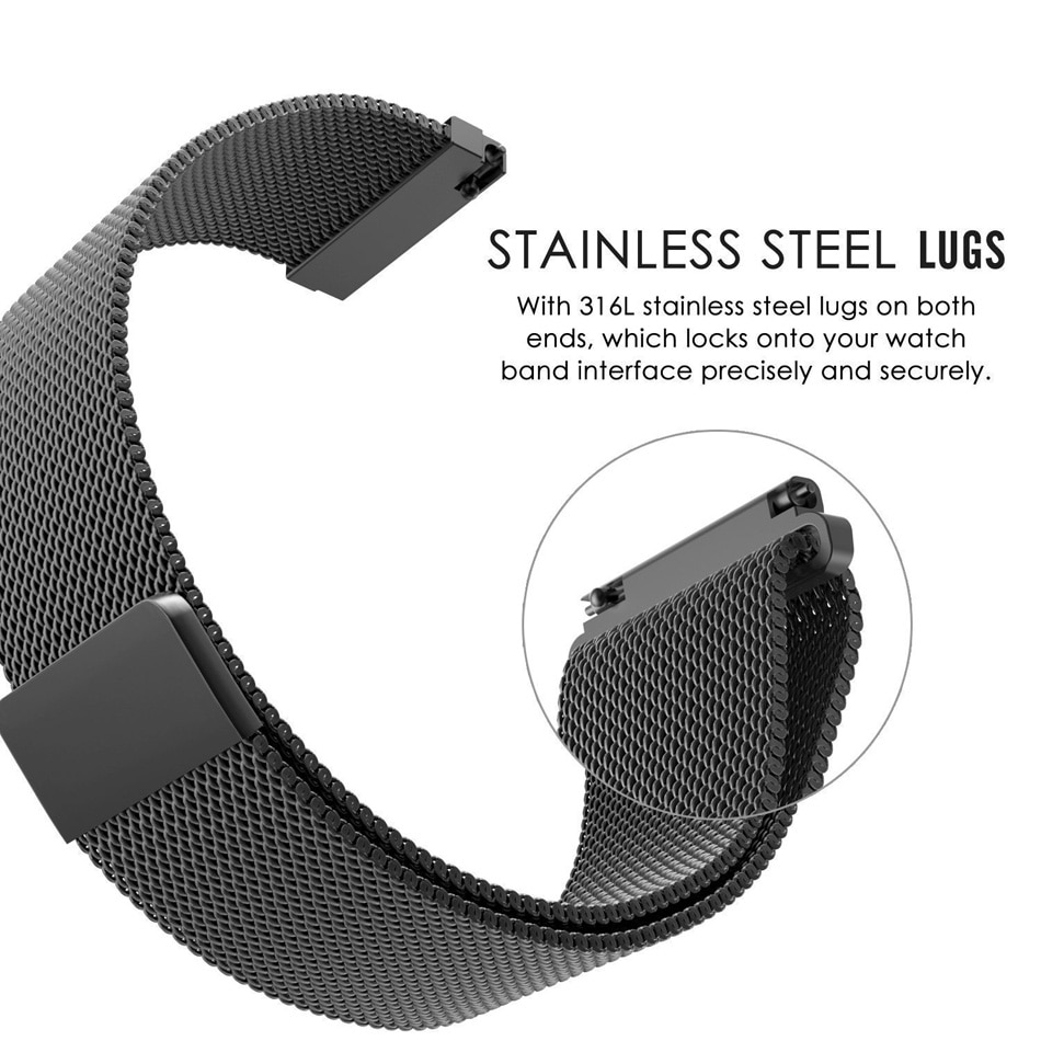 22mm Metalen Roestvrij Band voor Xiaomi Huami Amazfit Tempo Armband Horloge Band Milanese Loop Magnetische Bandjes voor Amazfit Stratos 2