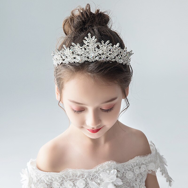 Girls Crystal Jewelry Princess Wedding Bridal Bridesmaid Tiara Crown Headband Hair Accessories Birthday Head Ornament