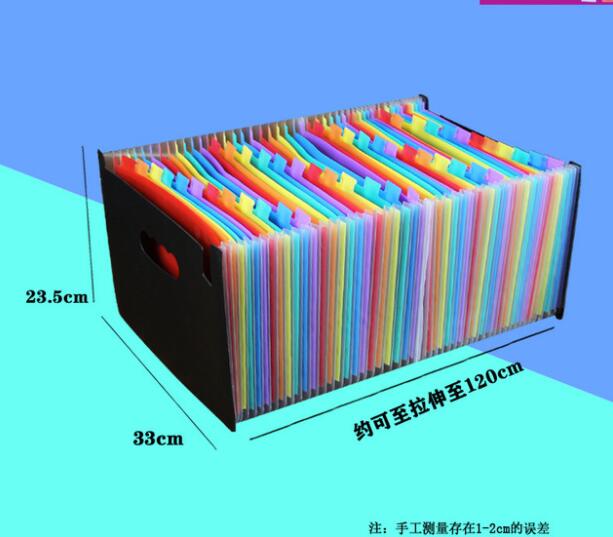 Expanding A4 File Holder Office Supplies Plastic Rainbows Organizer A4 Letter Size Portable Documents Holder Desk Storage: 48 Multicolor