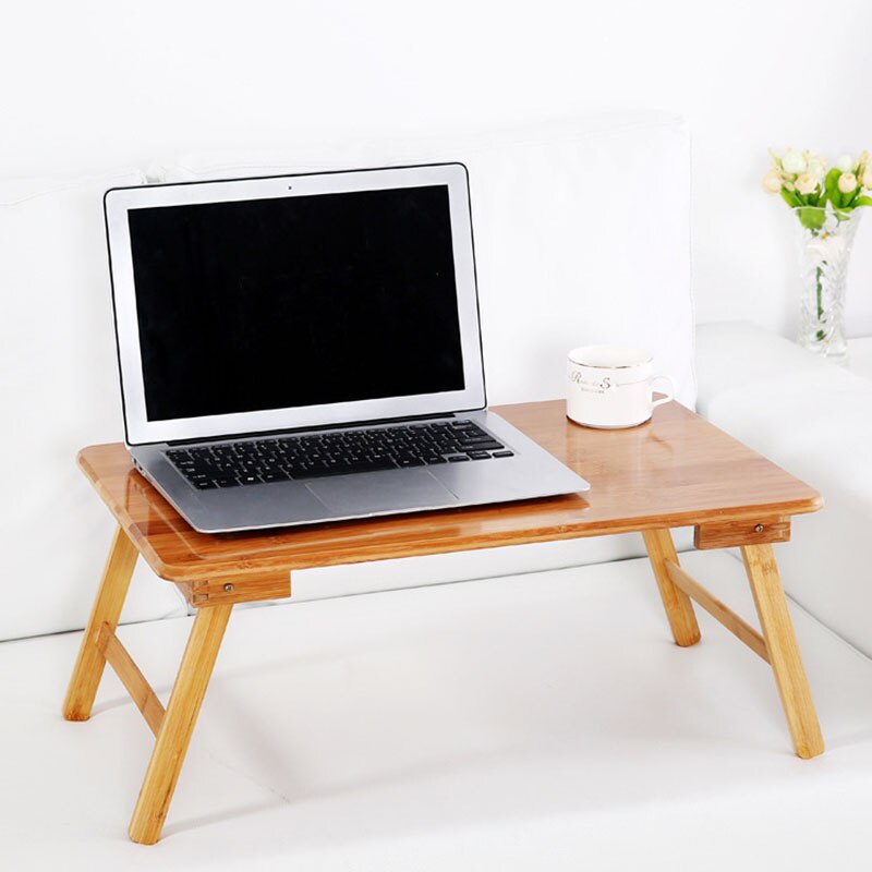 Hopfällbart bärbart bambu datorställ laptop skrivbord notebook skrivbord laptop bord för säng bäddsoffa bricka studera bord