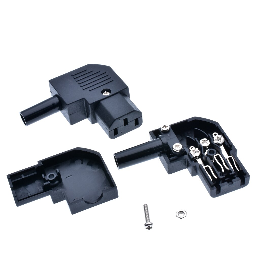 250v 10a IEC320 C13 C14 PDU UPS wired power outlet assemble install connector Elbow 90 electric Panel Receptacle AC socket Plug
