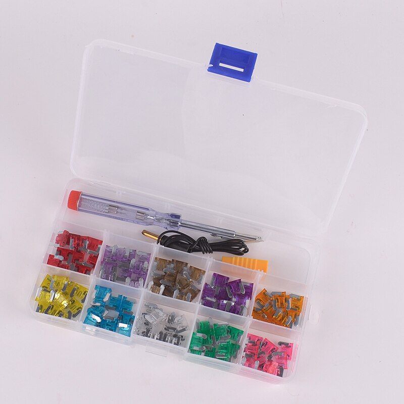 Generisk bil micro mini säkring 3/4/5/7.5/10/15/20/25/30/35a pack  of 100 +  testpenna