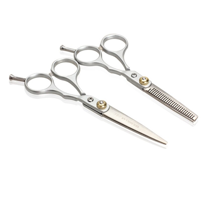 Salon Stainless Steel Hairdressing Scissors Set 2 Pieces Hair Scissors Regular Hair Cutting Scissor Thinning Shears Styling Tool