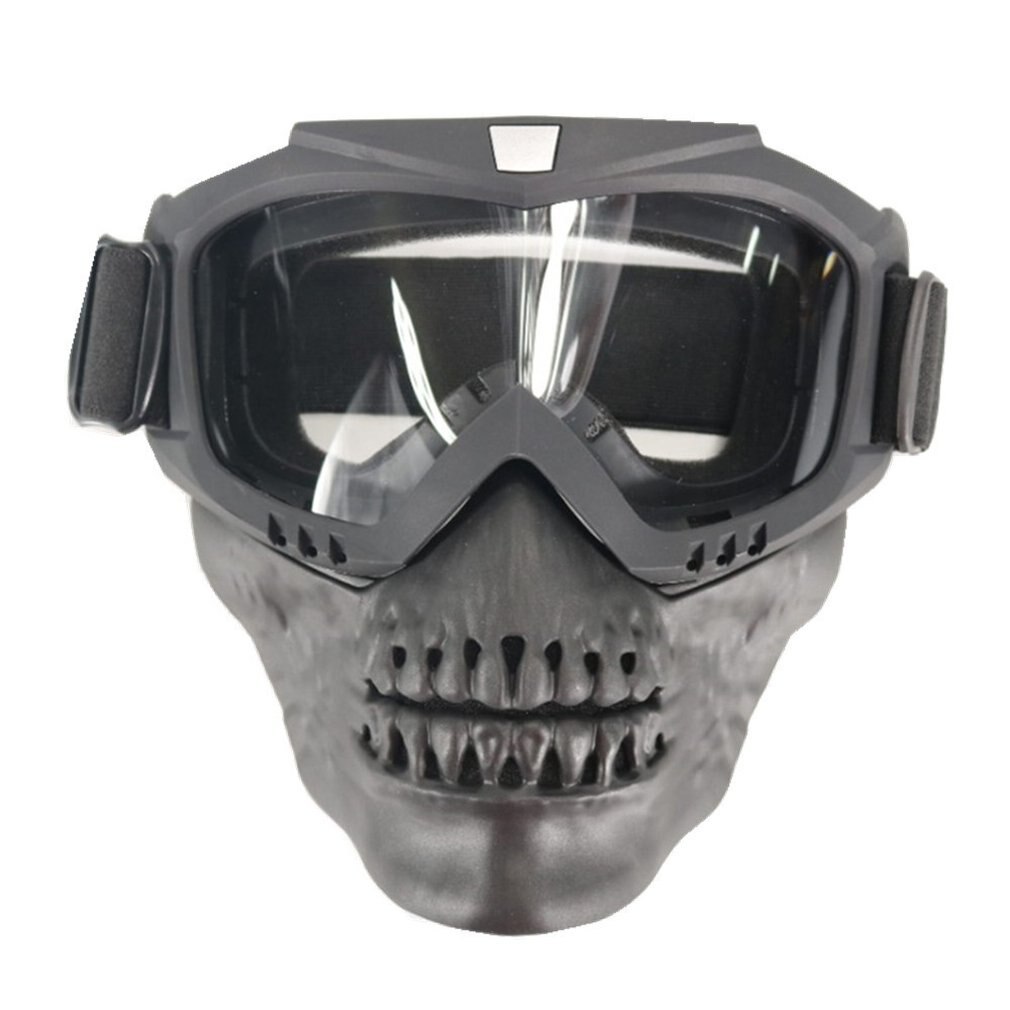 Unisexe lunettes de ski masque modulaire bouche amovible filtre Snowboard lunettes équitation lunettes crâne masque 1 paire: transparent