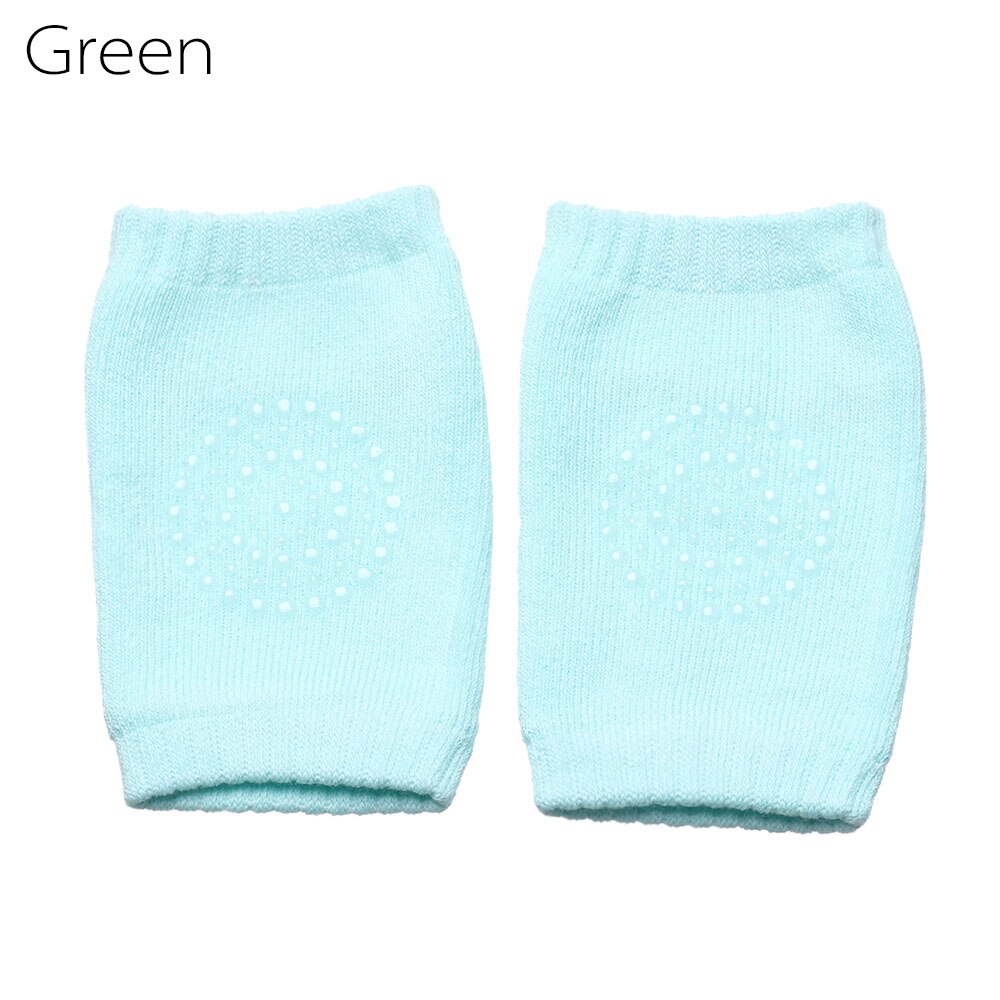 Un par de calcetines transpirables de seguridad para niños que gatean, almohadillas de seguridad para bebés, calentadores de piernas para bebés, calcetines transpirables antideslizantes para gatear: A-green