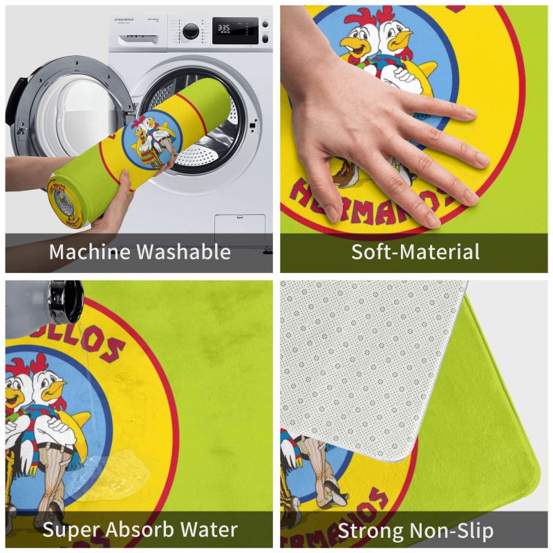 Breaking Bad Los Pollos Hermanos Front Door Mat Anti-Slip Outdoor Quick Dry The Chicken Brothers Doormat Entrance Rug Carpet