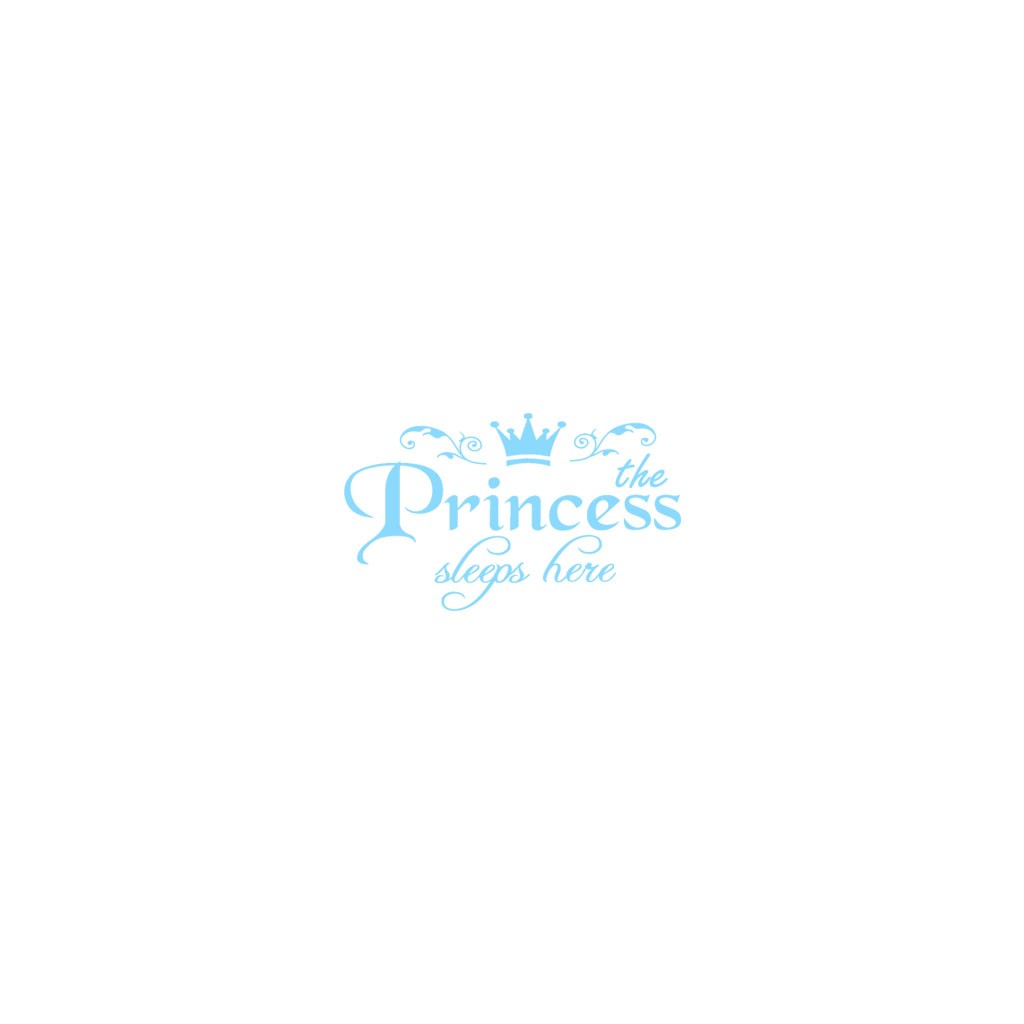 KAKUDER Princess PVC home decoration wall stickers door stickers decals girls bedroom door vinyl art mural Dec29: Blue