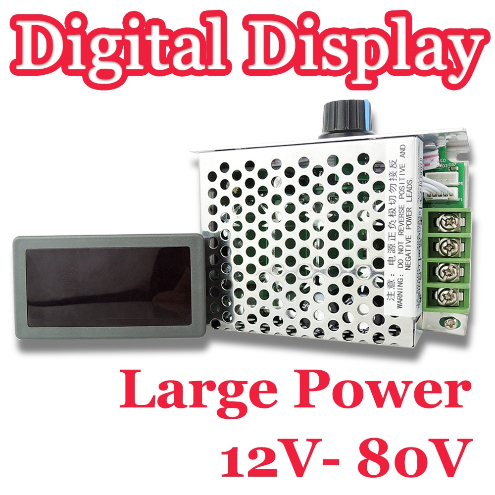 Fabriek Prijs! High Power 12 V-80 V DC 30A LED Digitale Display PWM HHO RC Motor Speed Controller