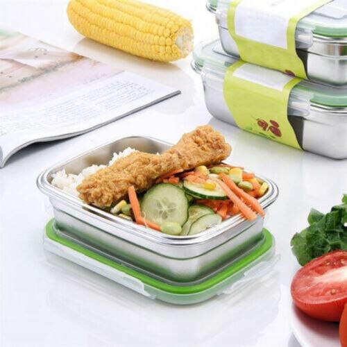 Stainless Steel Thermal Insulated Lunch Box Bento Food Container Layers Storag