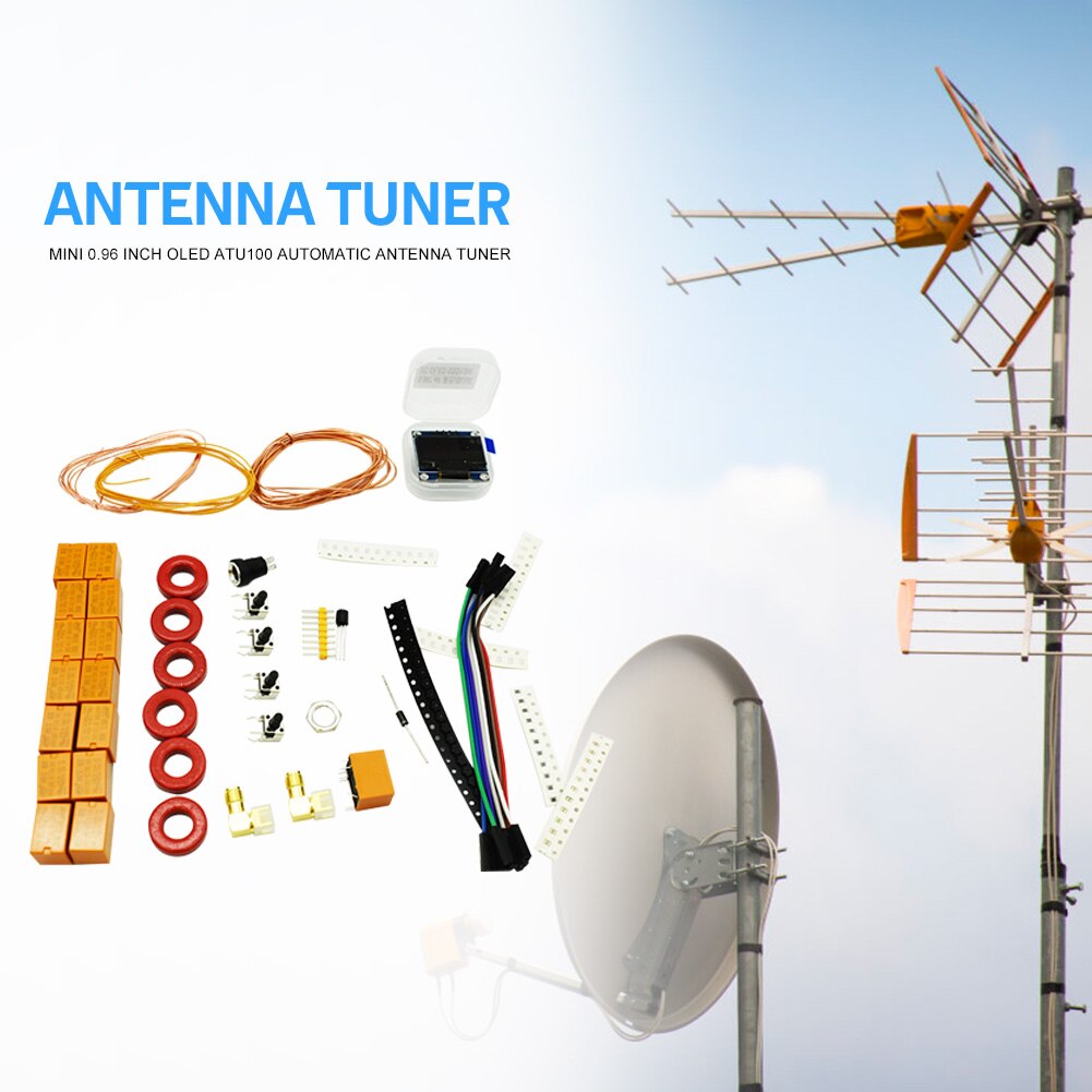 ATU-100 Tuner d'antenne automatique 1.8-50MHz par N7DDC 7x7 + 0.96 pouce OLED écran programmé/SMD/puce récepteur de Signal soudé