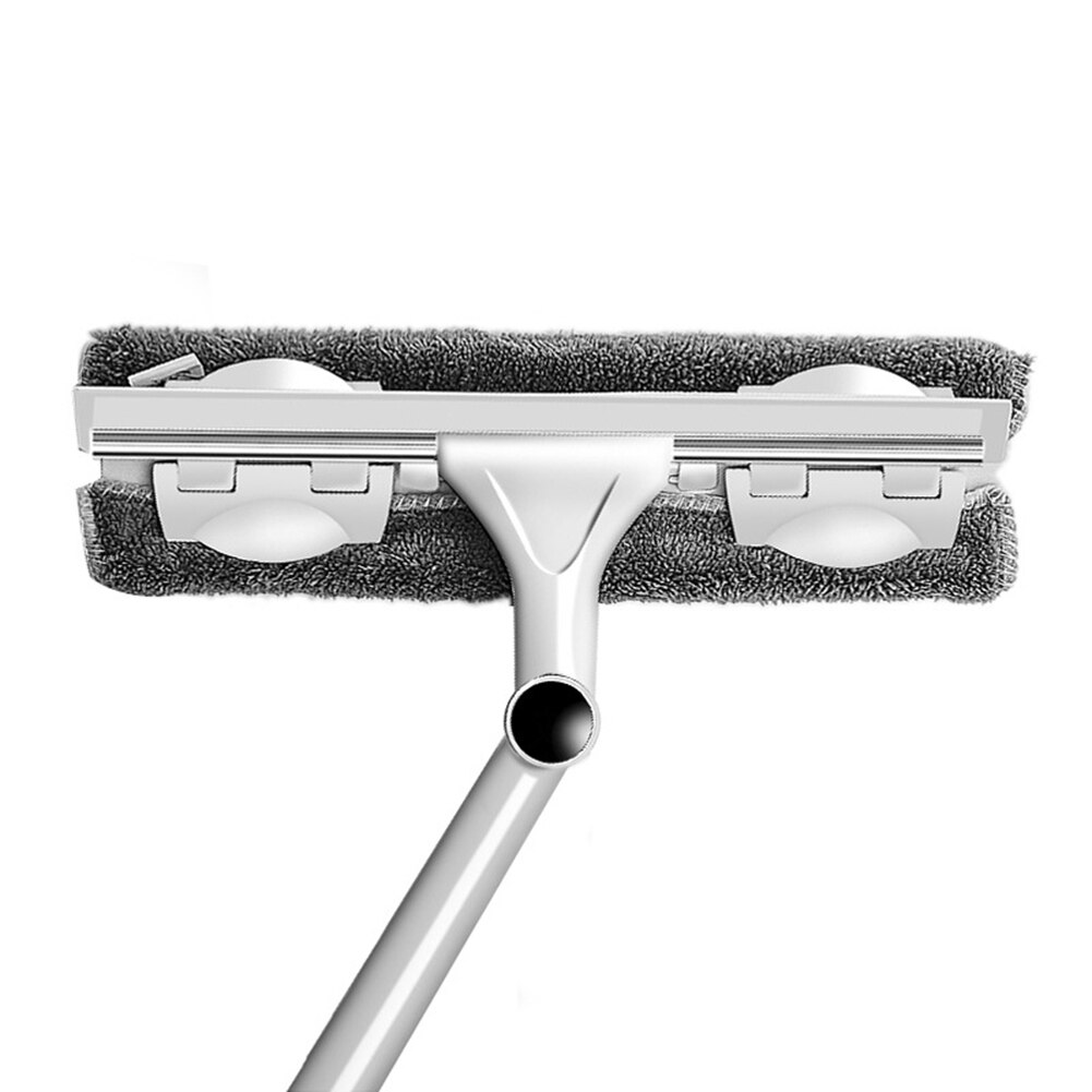 Double Sides Long Handle Glass Cleaning Brush Telescopic High-rise rod rotating head With Window Cleaner cloth Rubber wiper